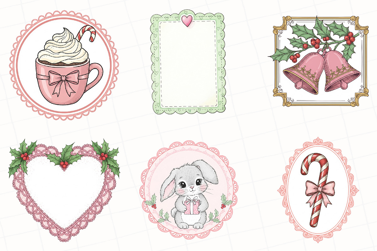 Coquette Christmas Frame Sublimation, an Illustration by OK Design (Photo 3 of 5)