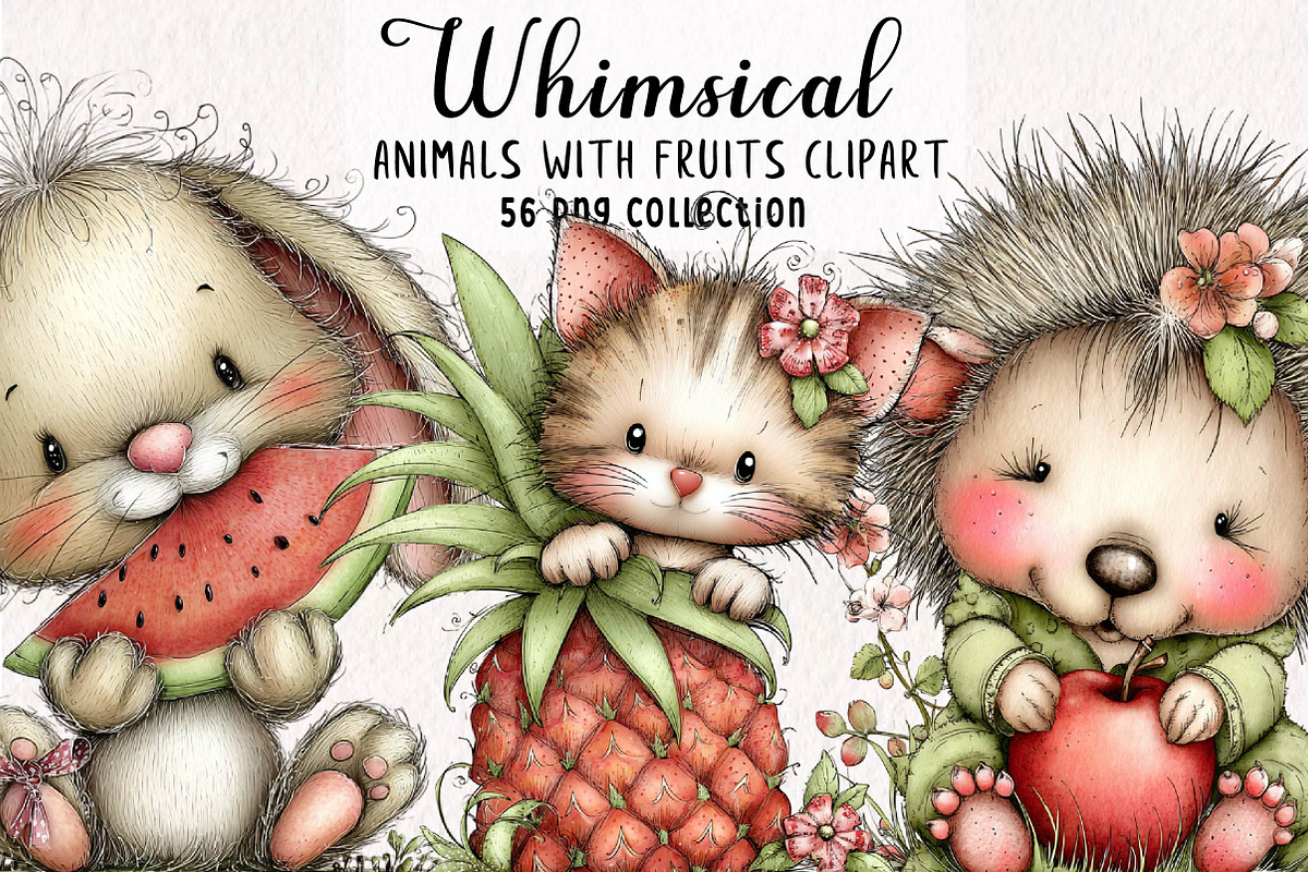 Whimsical Animals with Fruits, an Animal Illustration by fashionaddict (Photo 1 of 7)