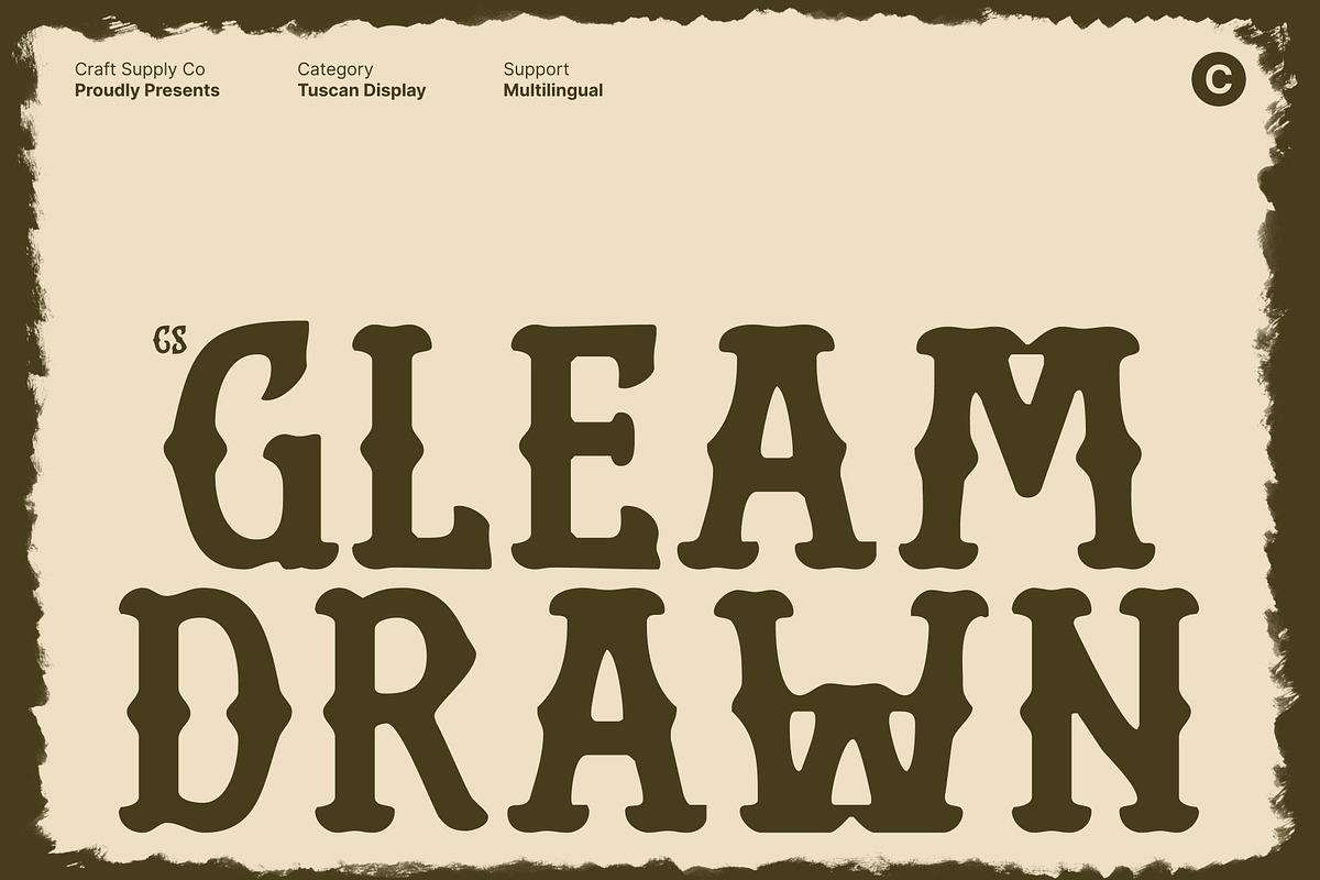 CS Gleam Drawn, a Serif Font by Craft Supply Co. (Photo 1 of 8)