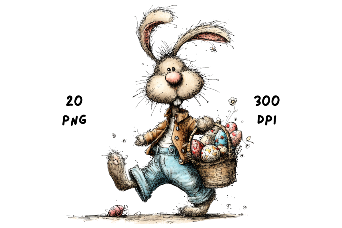 Whimsical Floral Easter Rabbit, an Animal Illustration by GiraffeCreative (Photo 11 of 20)