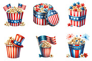Watercolor 4th of July Popcorn, a Seasonal Illustration by DreamArtGraphic (Thumbnail 3 of 4)