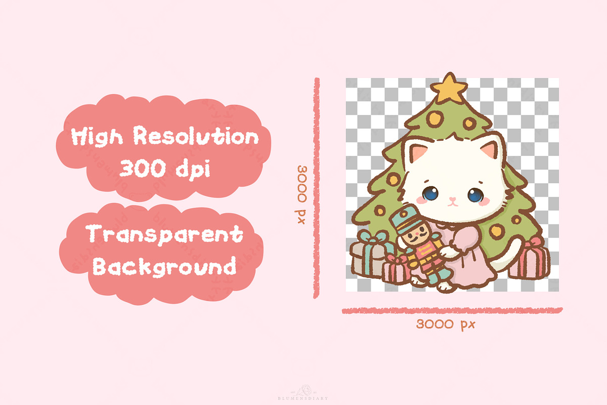Ballerina Cat Nutcracker clipart, an Animal Illustration by Blumensdiary (Photo 3 of 7)