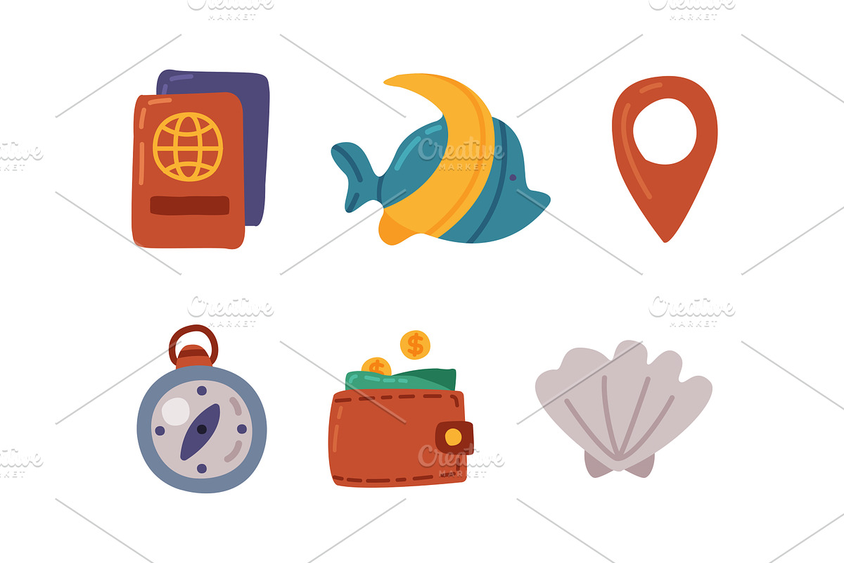 Travel and Vacation Symbol and, an Object Illustration by TopVectors