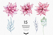 Watercolor Romantic Christmas, a Seasonal Illustration by katmonne (Thumbnail 2 of 16)