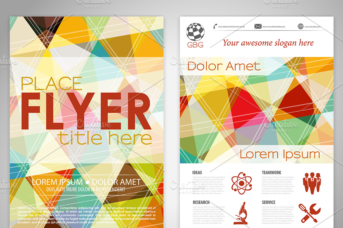 Flyers. Business Triangle Fliers, a Technology Illustration by TAlex (Photo 6 of 6)