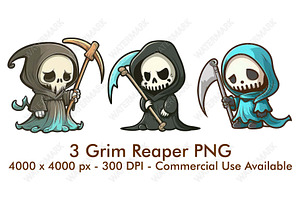 Cute Chibi Grim Reaper PNG