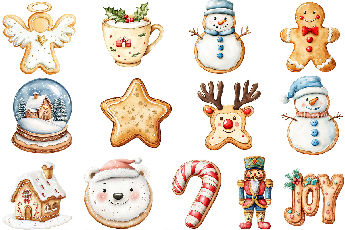 Christmas Cookie Clipart, an Illustration by Designking (Photo 3 of 4)