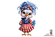 Patriotic Hen PNG Clipart Bundle, a Graphic by Clipart Bloom (Thumbnail 7 of 11)