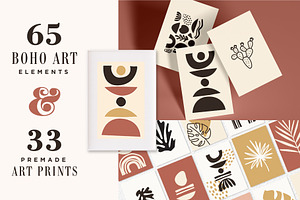 Boho Vector Art Print Elements