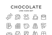 Set line icons of chocolate, an Outline Icon by motorama (Thumbnail 1 of 2)