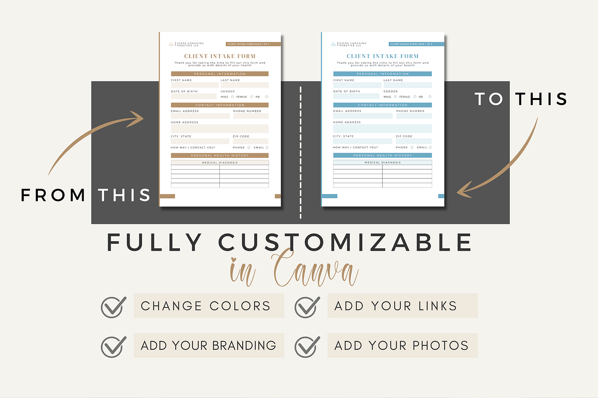 New Client Intake Form Canva, a Brochure Template by Designs by Darowan