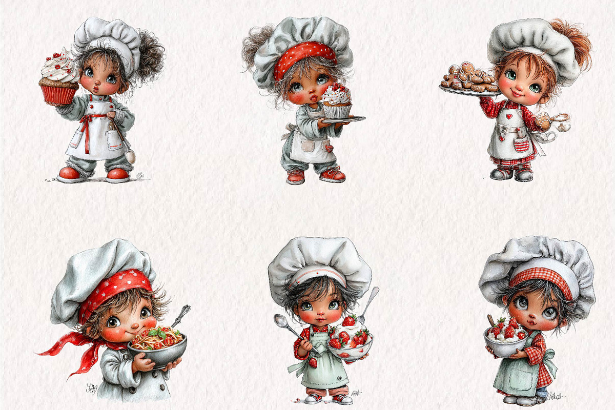 cute-little-chef-clipart, a Seasonal Illustration by CreationArt (Photo 2 of 7)