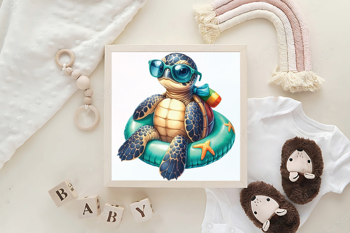 Watercolor Cute Summer PNG Clipart, an Illustration by CraftArtStudio (Photo 6 of 6)