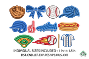 Mini Baseball Icons Machine Embroide, an Illustration by Craft Nest (Thumbnail 1 of 6)