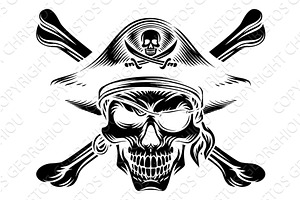 Skull Pirate Crossbones Crosssed, an Illustration by Christos Georghiou