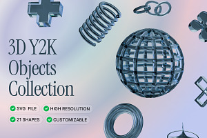 3D Y2K Objects Collection