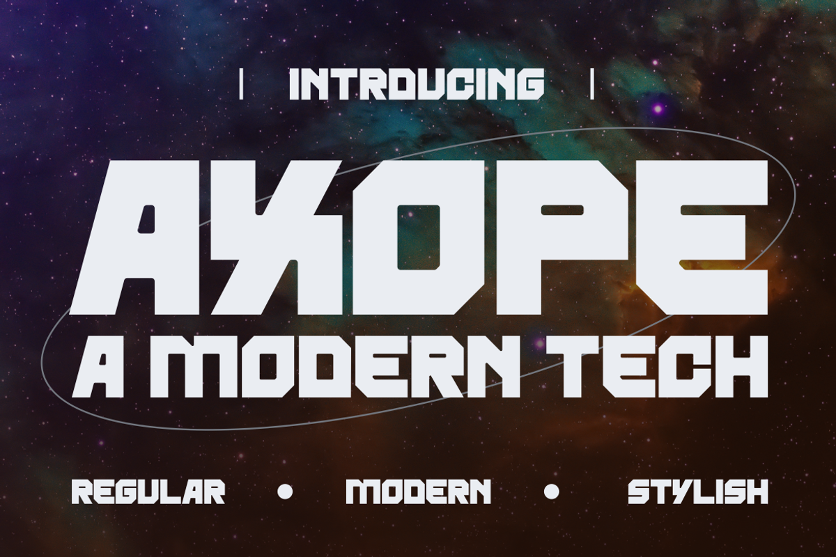 Axope - Modern Tech Font, a Sans Serif Font by MaikoHatta (Photo 1 of 4)