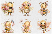 Whimsical 4th Of July Bee Clipart, a Seasonal Illustration by Rose Art (Thumbnail 3 of 6)