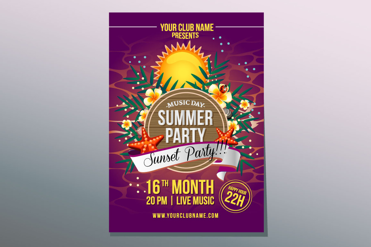 12 Summer Poster Design Template, a Flyer Template by Propylparaben (Photo 9 of 11)