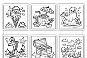 Cute Summer Coloring Book, a Seasonal Illustration by Ink Gallery (Thumbnail 3 of 4)