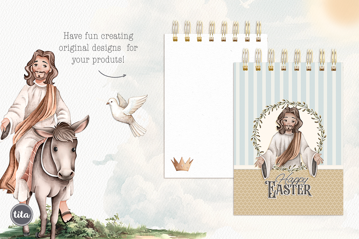 Jesus watercolor clipart, an Illustration by Tita Creative Studio (Photo 3 of 7)