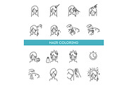 Hair Coloring and Styling Process, an Outline Icon by Tettygreen (Thumbnail 1 of 2)