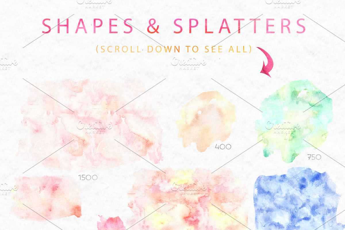 Watercolor Splash Design Elements PS, a Layer Style Add-On by Studio Julie Ann (Photo 3 of 4)