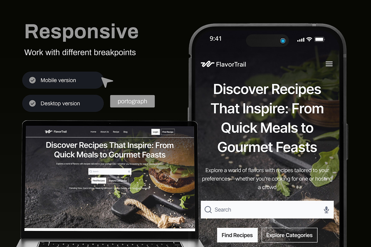 Food Recipe Landing Page preview 3