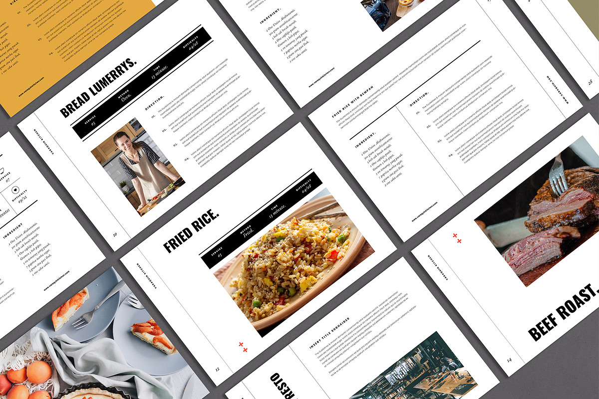 Cookbook / Recipe Book Landscape, a Brochure Template by Occy Design (Photo 4 of 7)
