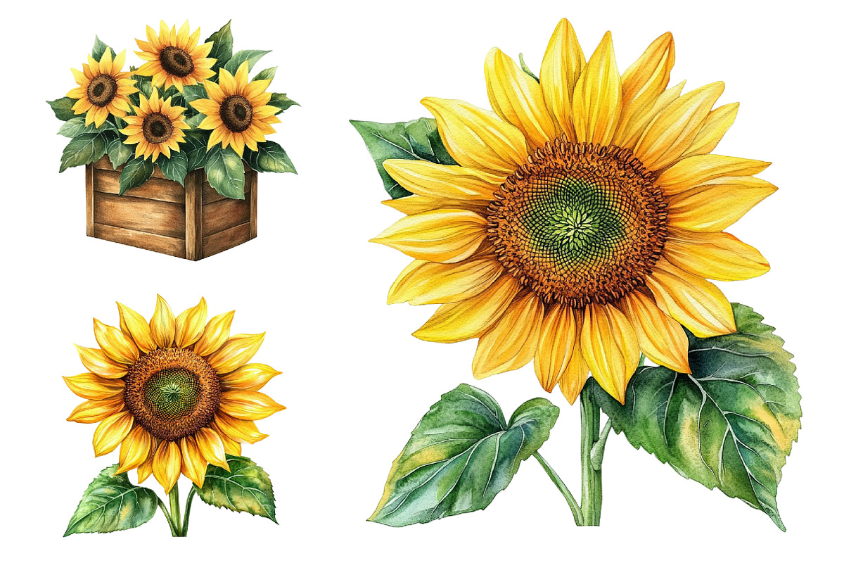 Sunflower Farm Clipart, a Seasonal Illustration by CitraGraphics (Photo 6 of 7)