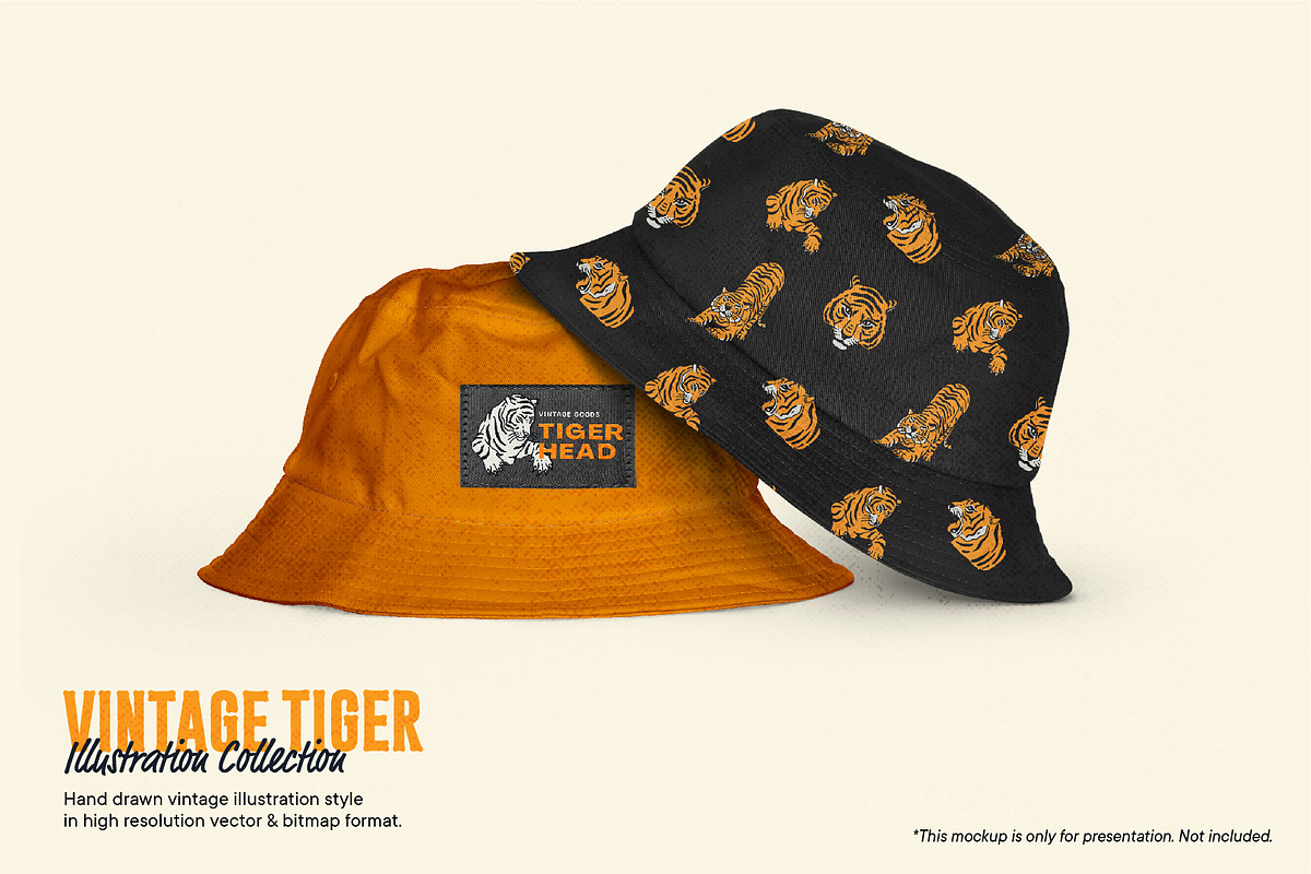 Vintage Tiger Illustrations, an Animal Illustration by ARQAM Studio (Photo 6 of 9)