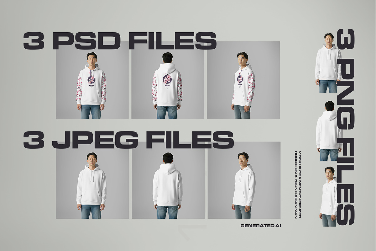 Oversized Hoodie Mockup on Asian Man, a Hoody Mockup by Grow Design Craft Studio (Photo 7 of 7)