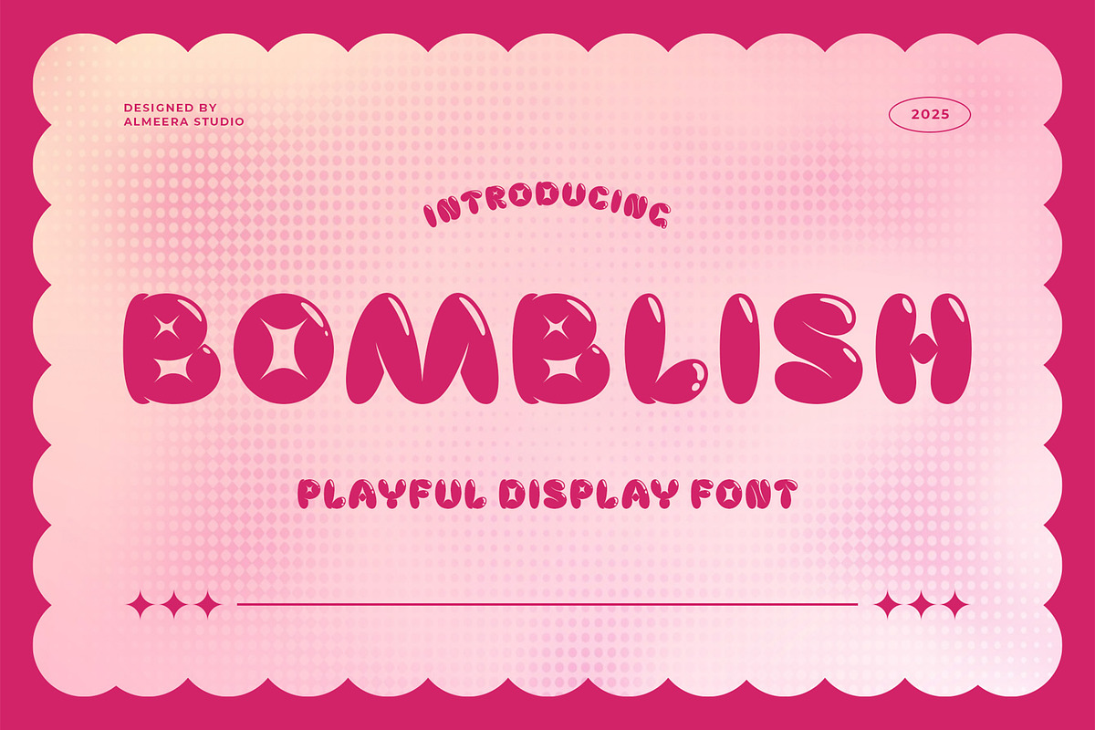 Bomblish – Playful Display Font, a Sans Serif Font by Almeera Std (Photo 1 of 10)