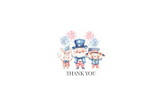 4th of July Watercolor Clipart, an Illustration by CharmClipart (Thumbnail 9 of 9)