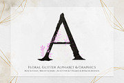 Floral Glitter Alphabet & Graphics, a Texture Illustration by Perfect Design (Thumbnail 1 of 8)