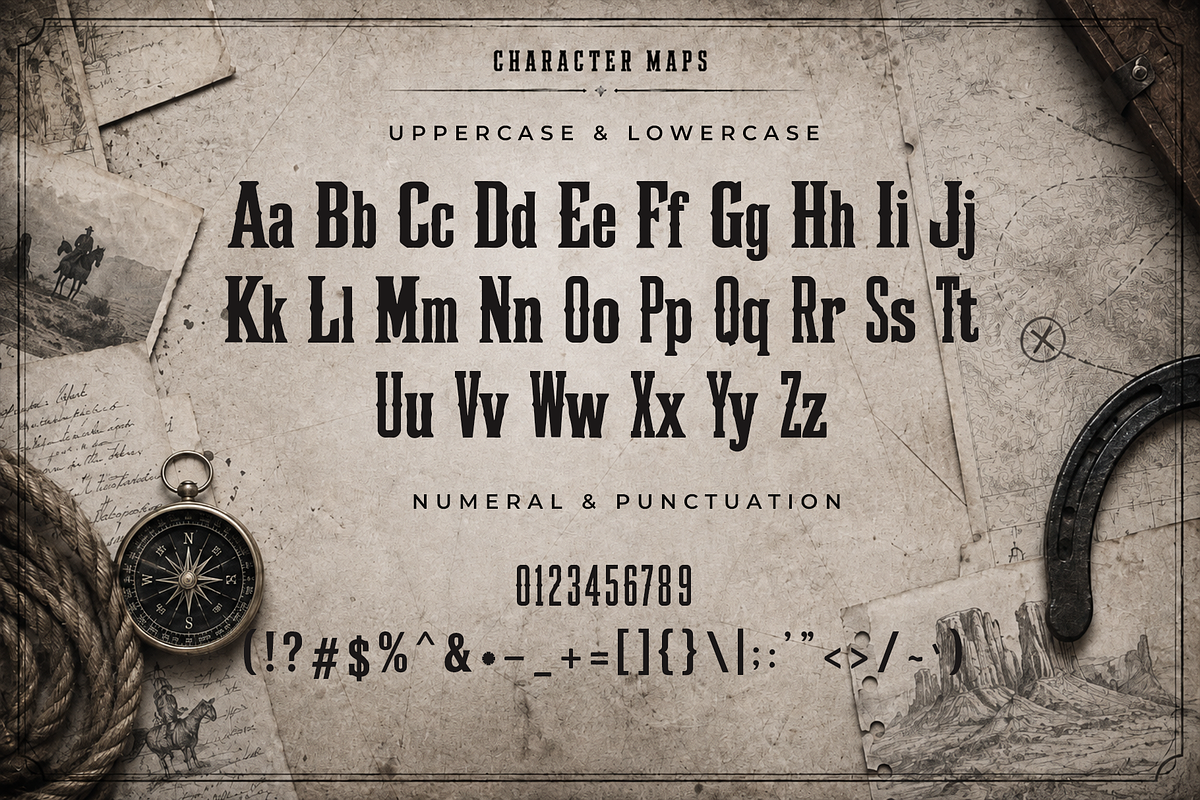 Lost Trail - Western Cinematic Font, a Slab Serif Font by overlaytemplates (Photo 4 of 5)