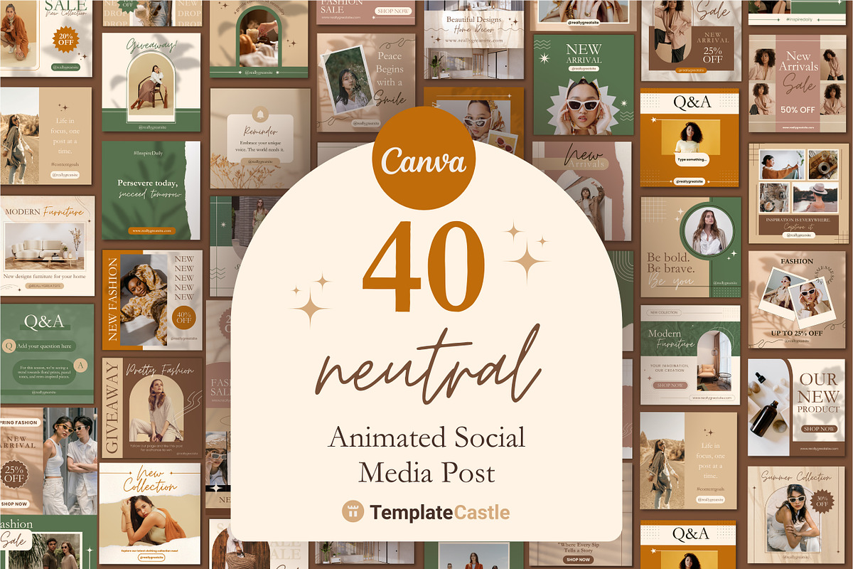 40 Animated Social Media Posts, a Templates & Theme by TemplateCastleStore (Photo 1 of 10)