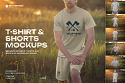 7 Mockups of Men's T-Shirt Outdoors, a Shirt Mockup by Grow Design Craft Studio (Thumbnail 1 of 6)