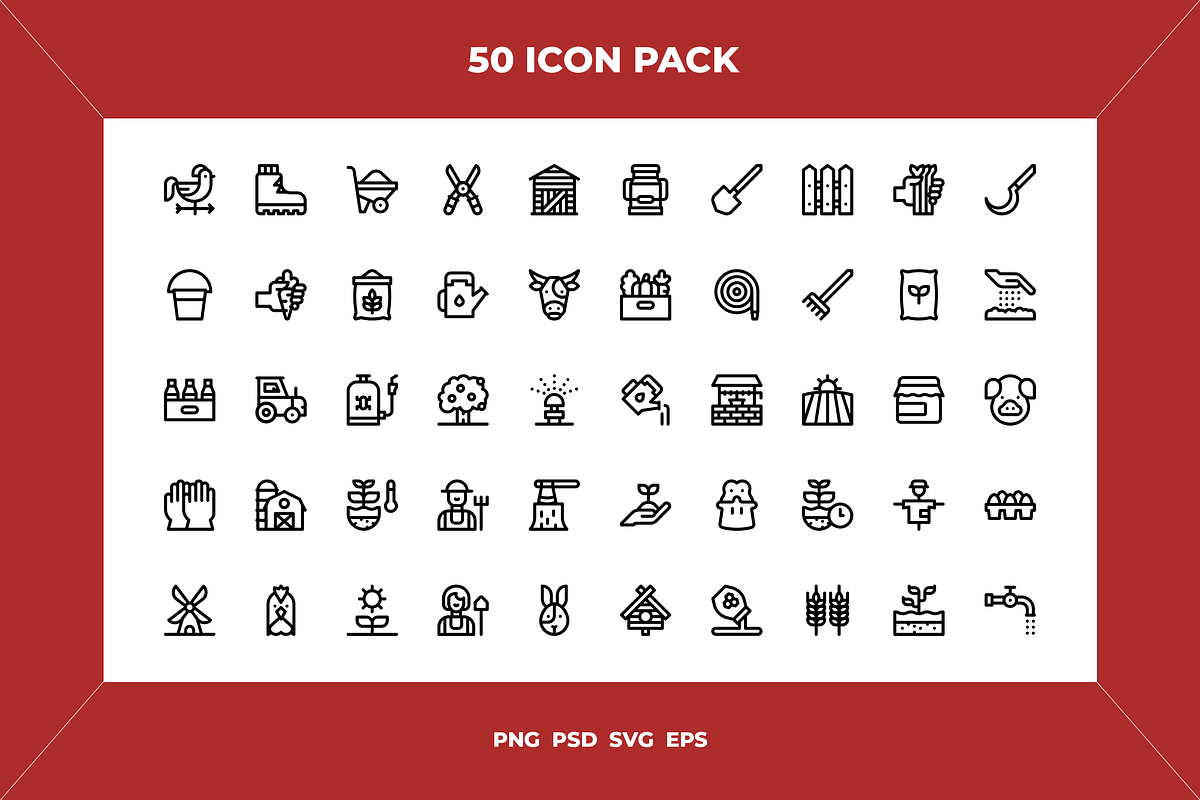 Farming icons, an Outline Icon by Wencory (Photo 1 of 2)