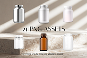 Supplement & Vitamin PNG Mockup Pack, a Packaging Mockup by Threestudio (Thumbnail 1 of 3)