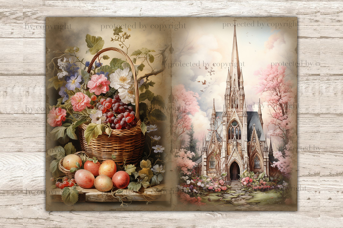 Easter Junk Journal Pages, a Seasonal Illustration by GlamArtZhanna (Photo 5 of 10)