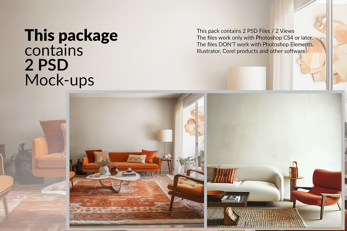Boho Wallpaper Mockup PNG & PSD, a Household Mockup by mock-ups (Photo 2 of 7)