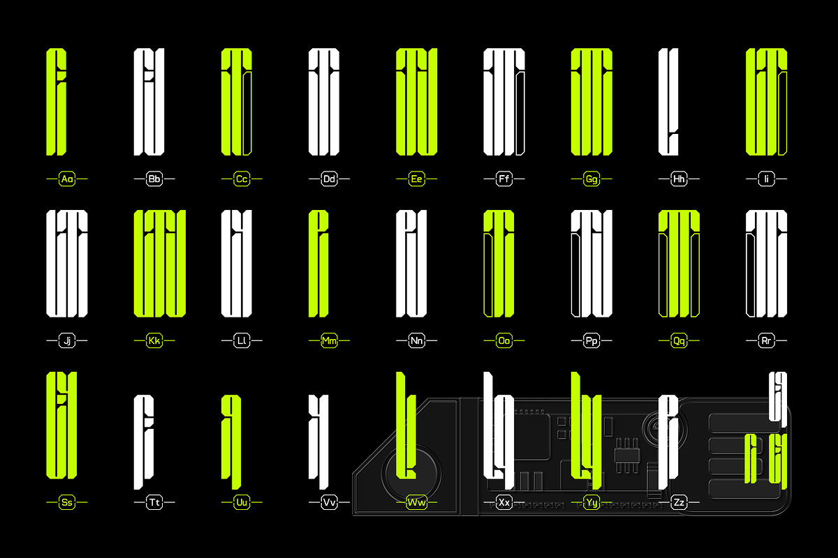 SEGAPUNK BOLD FUTURISTIC TYPEFACE, a Symbol Font by Font For Zula™ (Photo 11 of 13)