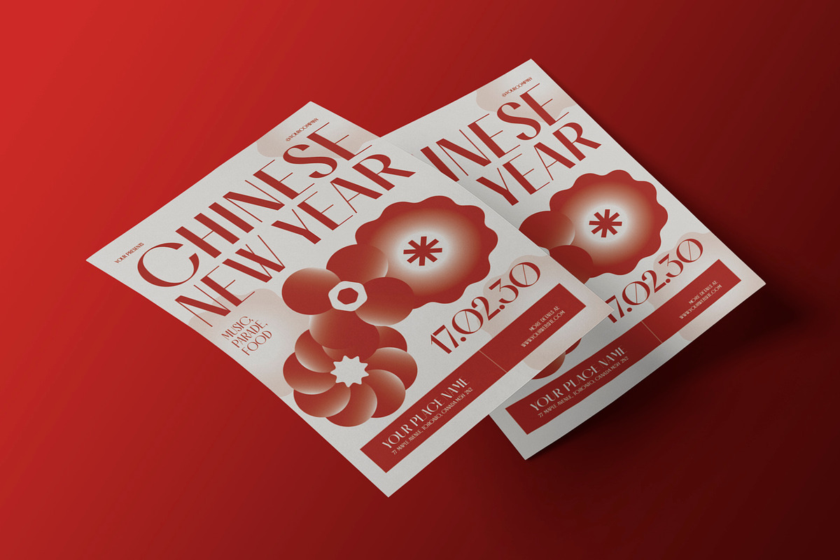 Beige Red Chinese New Year Flyer, a Flyer Template by Neermana (Photo 3 of 4)