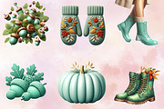 Mint Fresh Green Autumn Clipart Bund, an Illustration by SVGArt (Thumbnail 2 of 8)