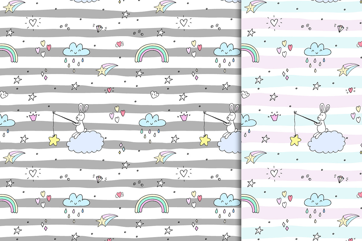 Cute rabbits patterns colection!, a Pattern Graphic by Irene_Boiko_ART (Photo 4 of 21)