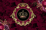 Burgundy & Gold Alice Graphics, an Illustration by Digital Curio (Thumbnail 2 of 5)