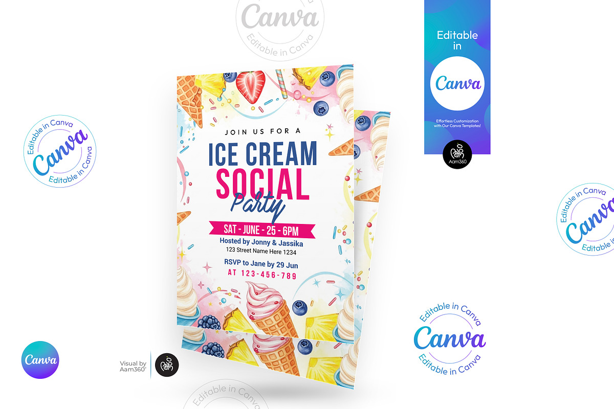 Ice Cream Social Flyer, a Flyer Template by Aam360 (Photo 1 of 3)