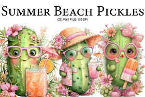 Summer Beach Pickles Clipart, an Illustration by Designworld