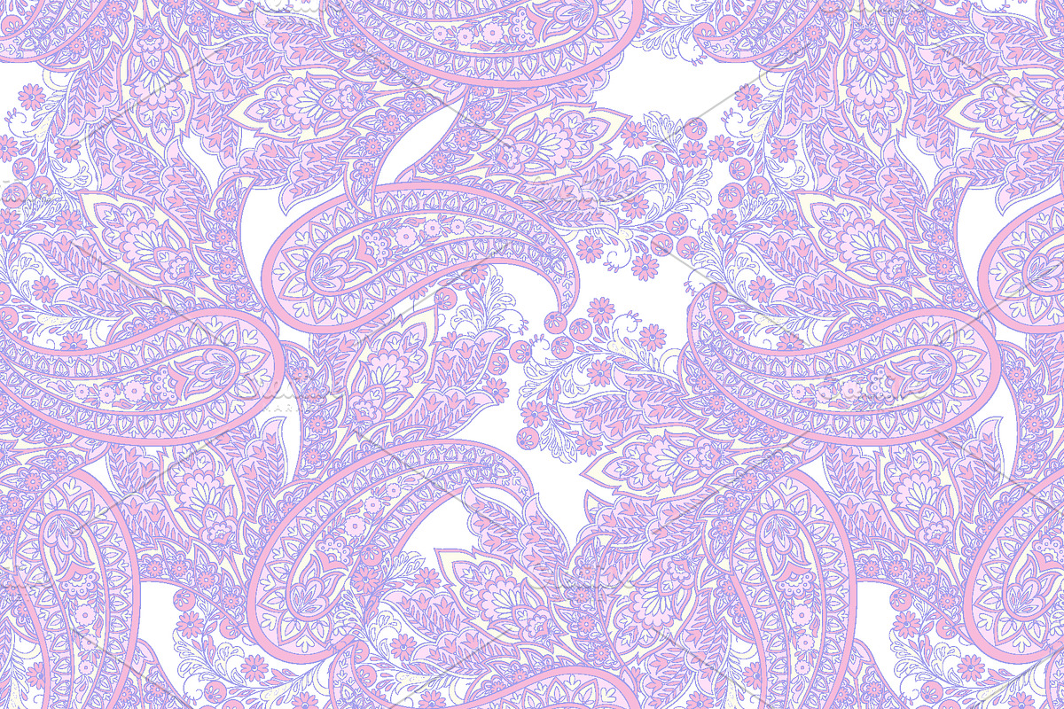 6 Fabric paisley patterns, a Pattern Graphic by antalogiya (Photo 3 of 7)